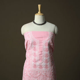 Lucknowi hand embroidered cotton chikankari 3pc unstitched