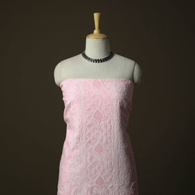Pink - lucknowi hand embroidered cotton chikankari 3pc