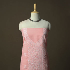 Pink - lucknowi hand embroidered cotton chikankari 3pc