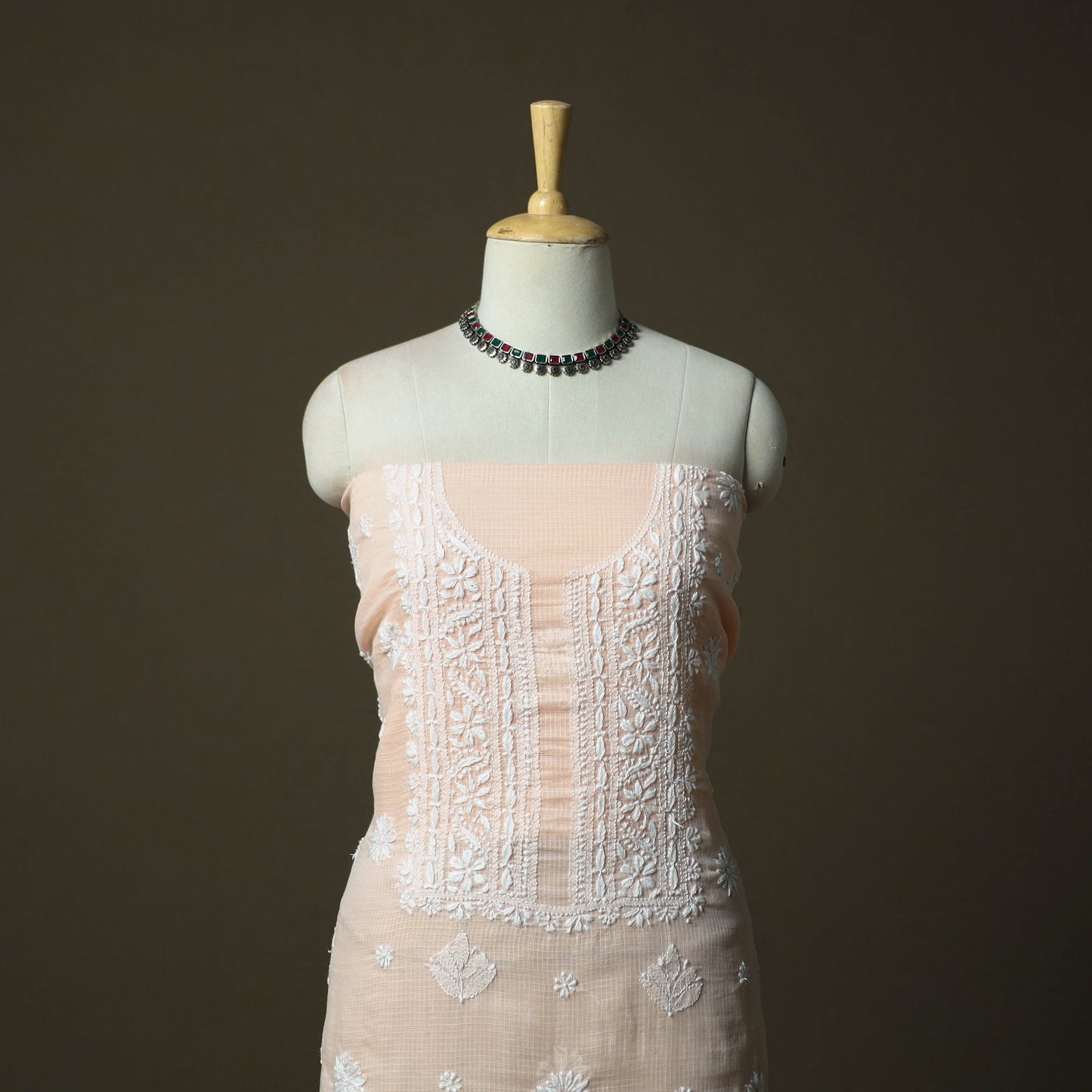 Lucknowi hand embroidered kota doria cotton chikankari 2pc