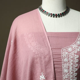 Lucknowi hand embroidered kota doria cotton chikankari 2pc
