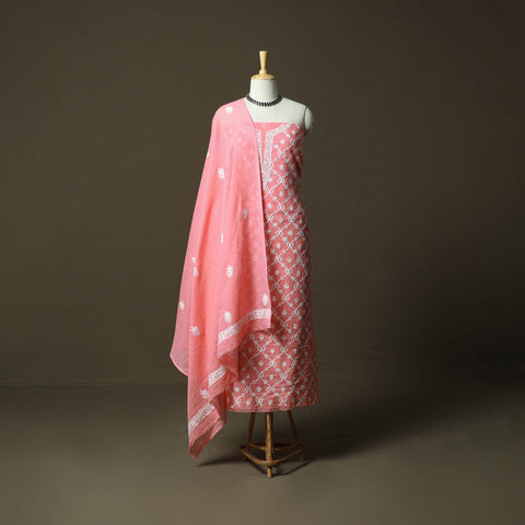 Lucknowi hand embroidered kota doria cotton chikankari 2pc