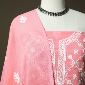 Lucknowi hand embroidered kota doria cotton chikankari 2pc