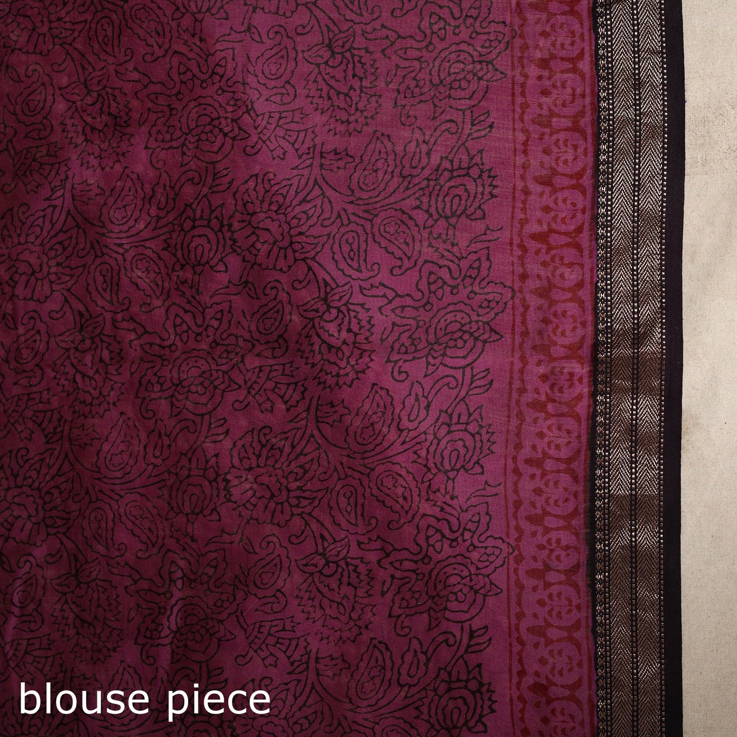 Pink - maheshwari silk natural dyed bagh saree with zari