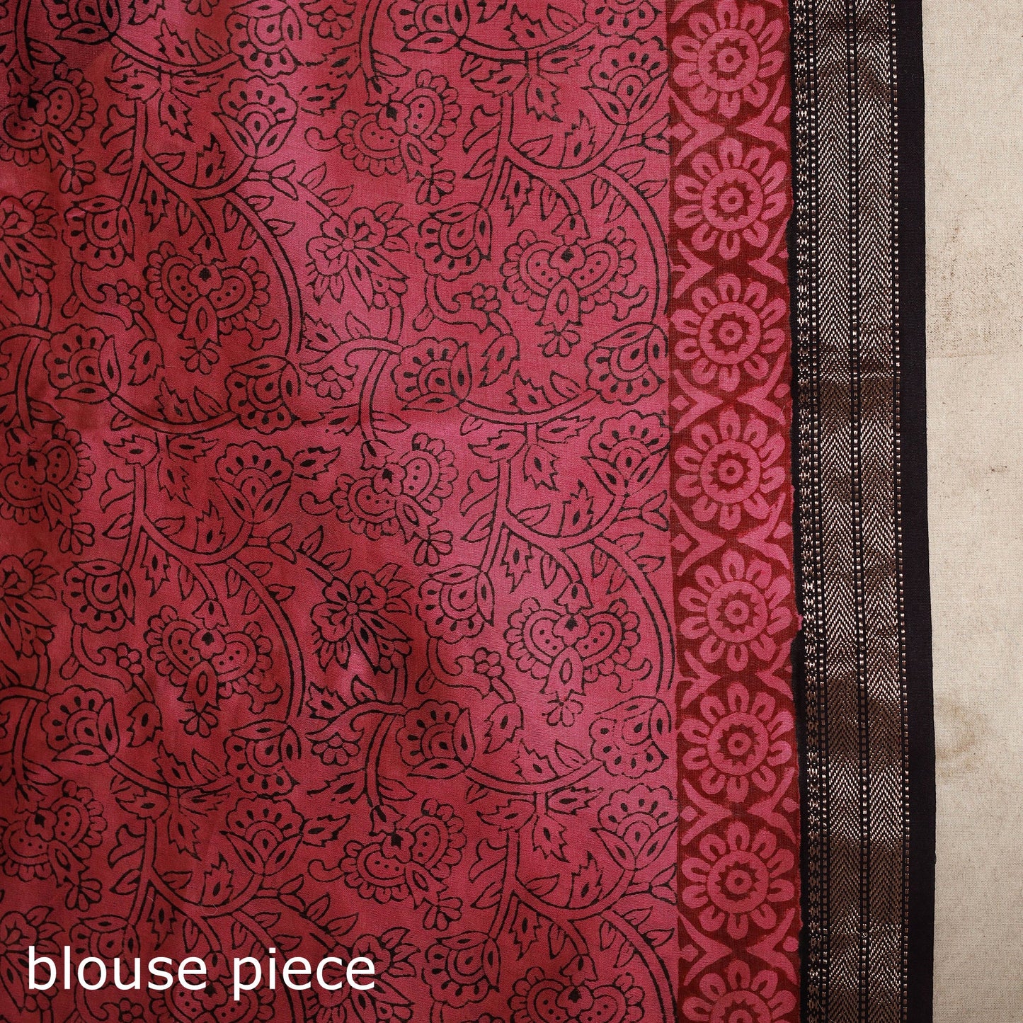 Pink - maheshwari silk natural dyed bagh saree with zari