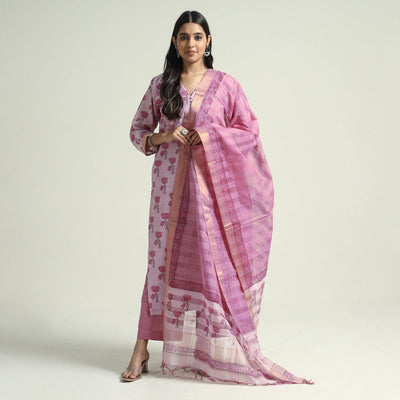 Mangalagiri Kurta with Palazzo & Dupatta Set
