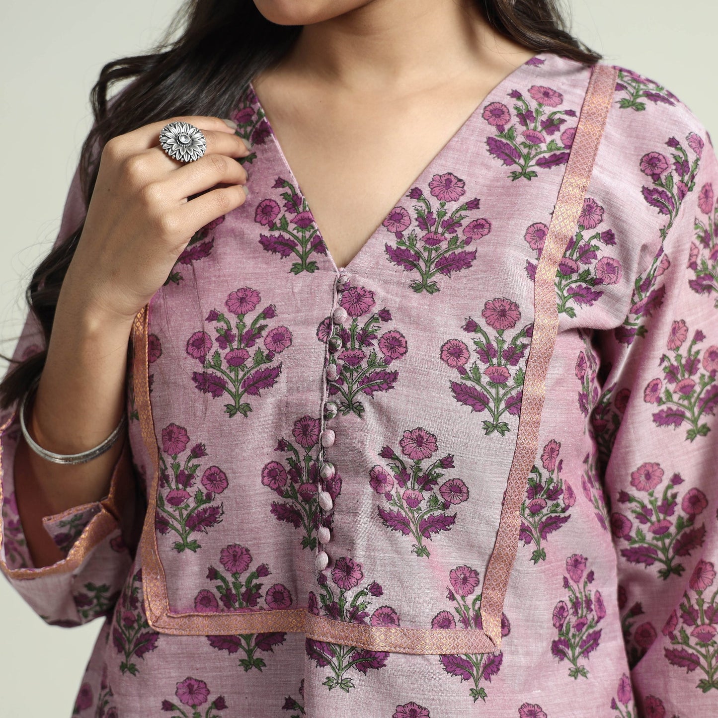  Mangalagiri Kurta with Palazzo & Dupatta Set