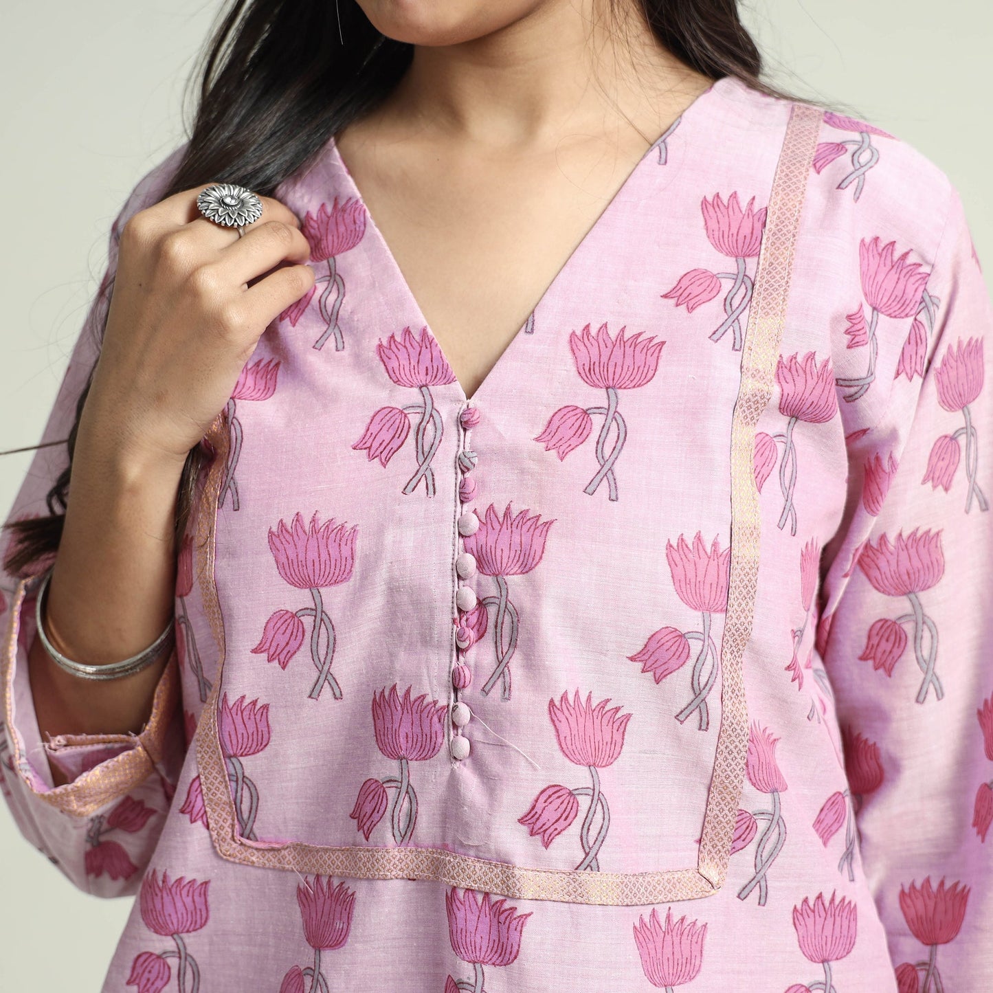 Mangalagiri Kurta with Palazzo & Dupatta Set
