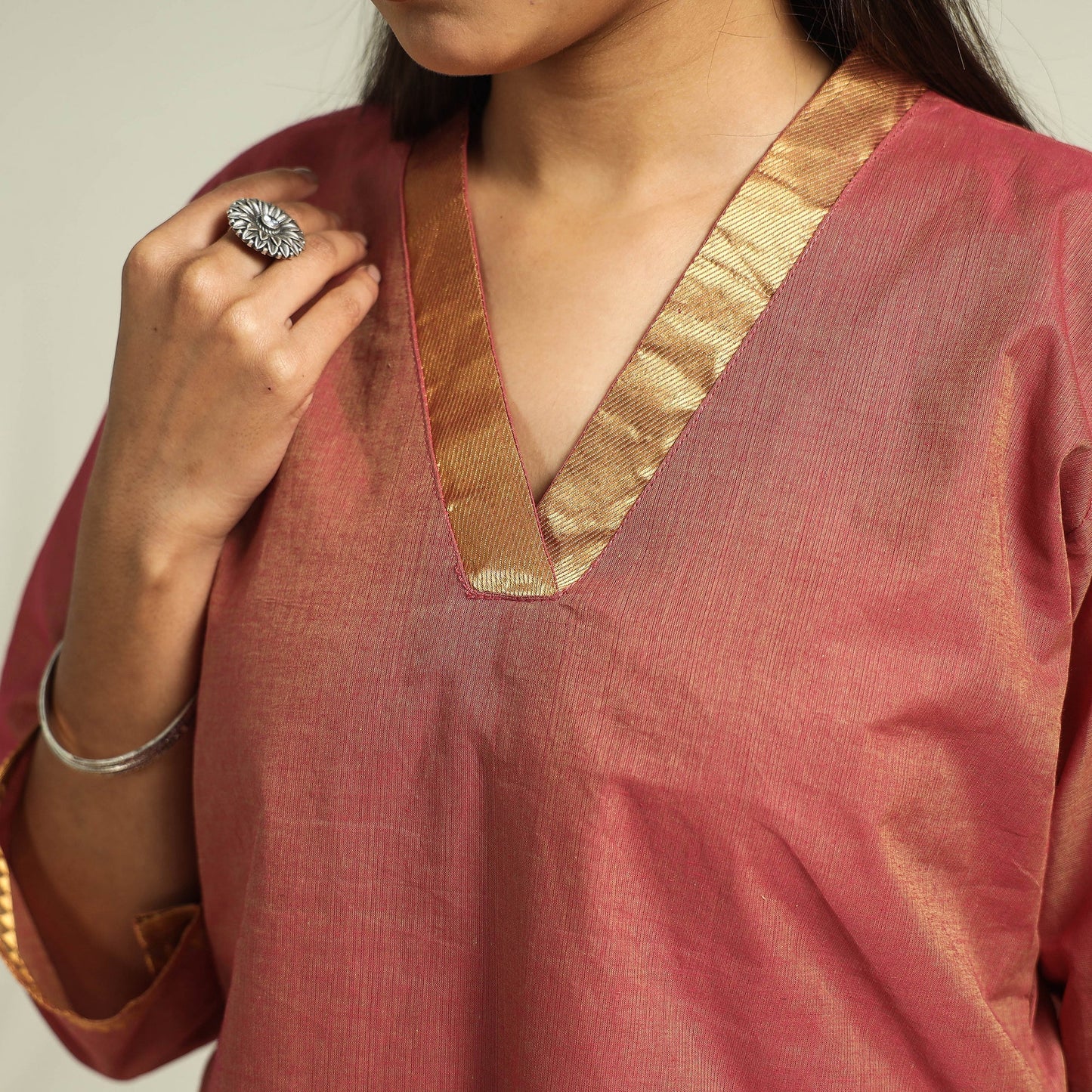 Mangalagiri Kurta with Palazzo & Dupatta Set

