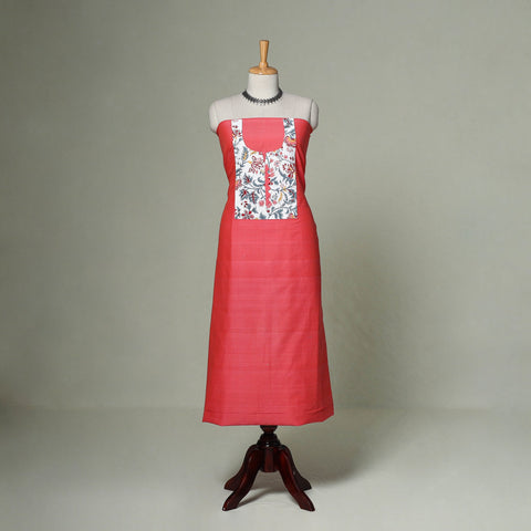 Mangalagiri handloom cotton patchwork unstitched kurta