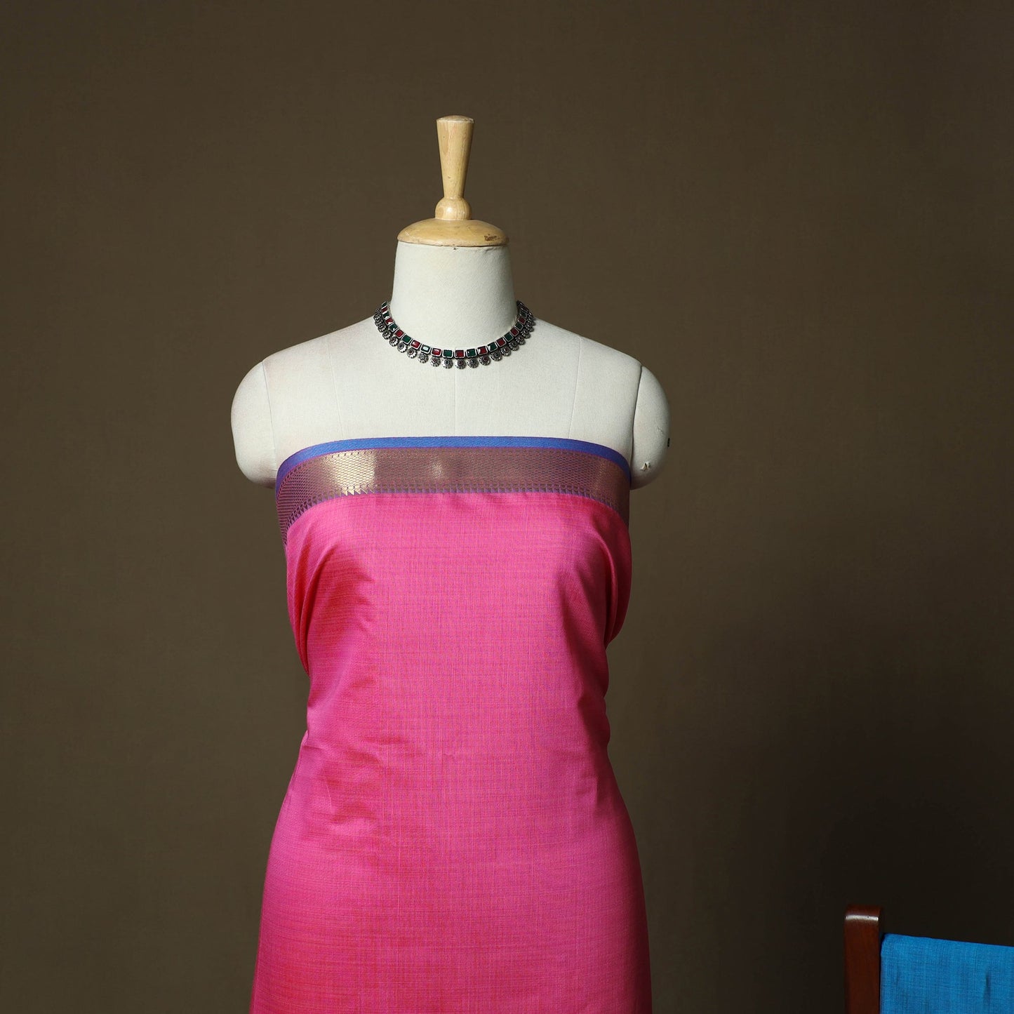 Mangalagiri silk cotton 3pc unstitched dress material