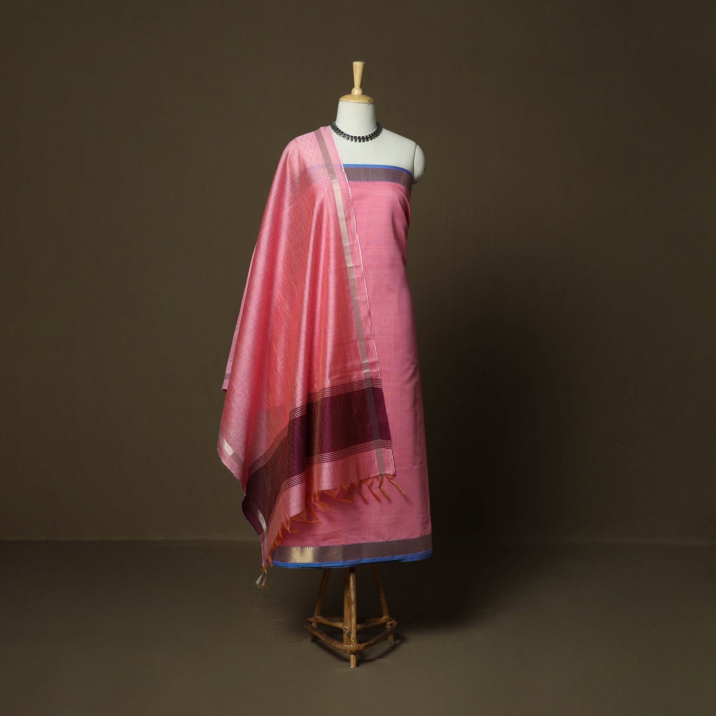 Mangalagiri silk cotton 3pc unstitched dress material