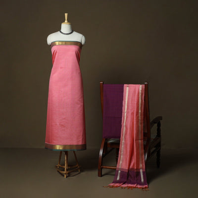 Mangalagiri silk cotton 3pc unstitched dress material