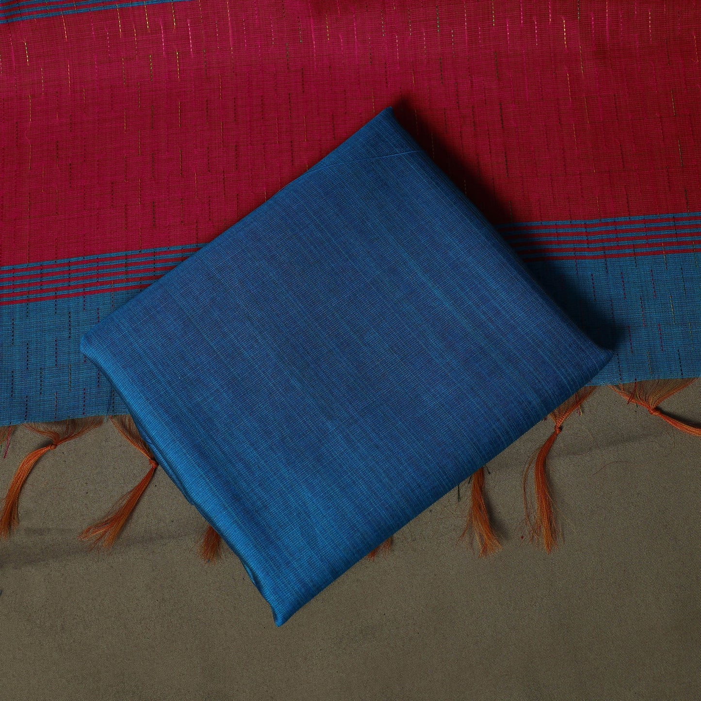 Mangalagiri silk cotton 3pc unstitched dress material
