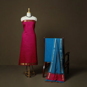 Mangalagiri silk cotton 3pc unstitched dress material