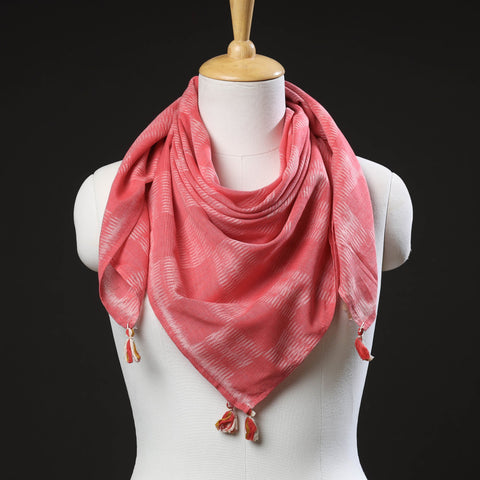 Pink Maniabandha Ikat Handloom Cotton Scarf 