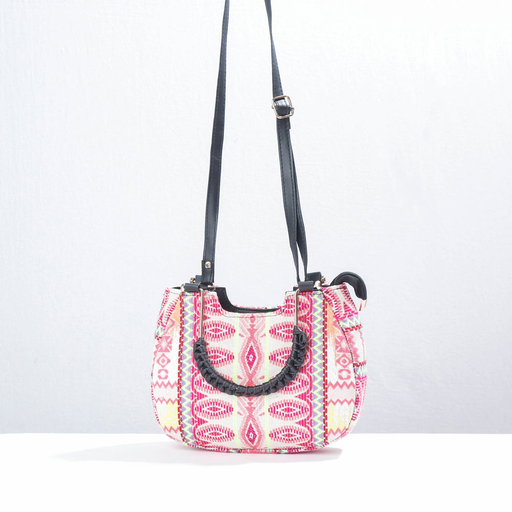 Pink Marudhara Printed Cotton Hand Bag