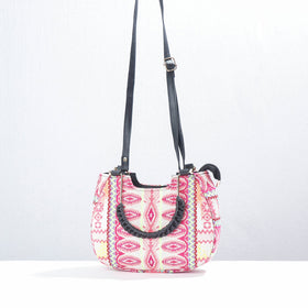 Pink Marudhara Printed Cotton Hand Bag