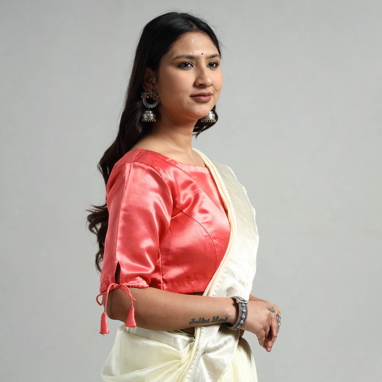 Buy Mashru Silk Plain Stitched Blouse 