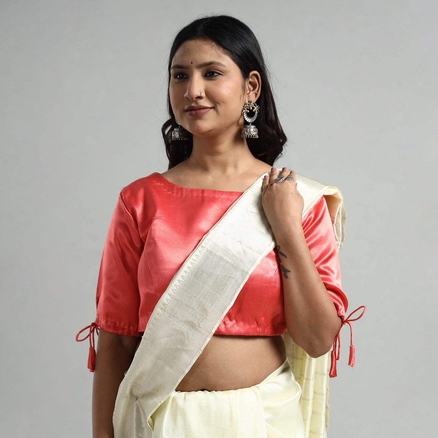 Buy Mashru Silk Plain Stitched Blouse 