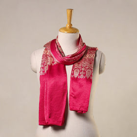 Pink - mashru silk printed stole 24 - handcrafted