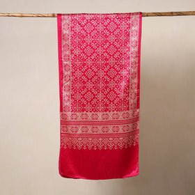 Mashru Silk Printed Ajrakh Stole 
