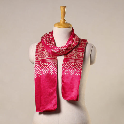 Mashru Silk Printed Ajrakh Stole 
