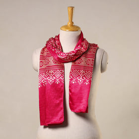 Mashru Silk Printed Ajrakh Stole 