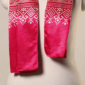 Mashru Silk Printed Ajrakh Stole 