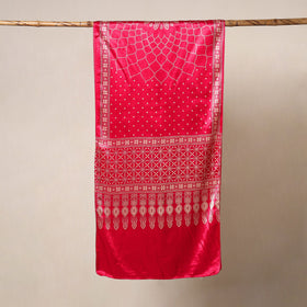 Pink - mashru silk printed stole 28 - handcrafted