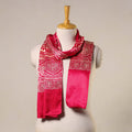 Pink - mashru silk printed stole 30 - handcrafted