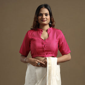 Buy Mashru Weave Pure Handloom Silk Stitched Blouse Online at iTokri.com