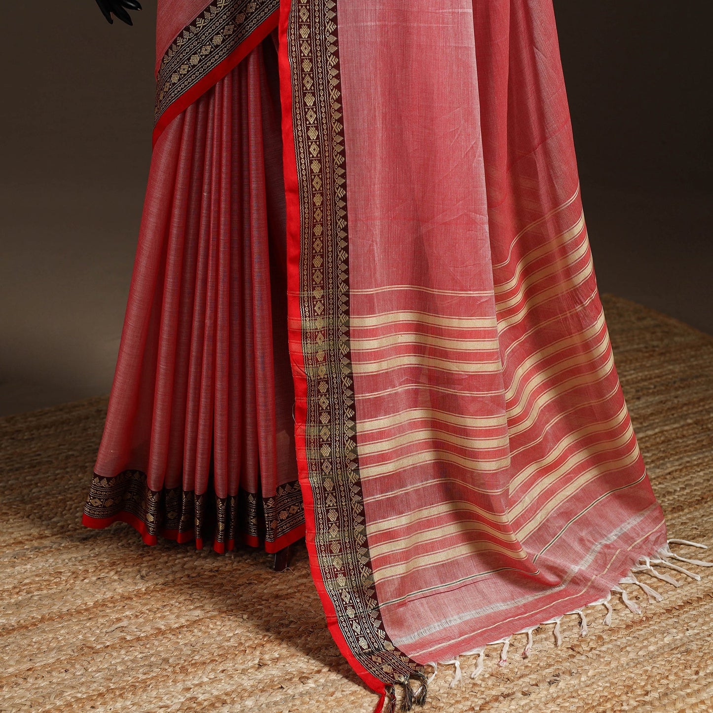 Mercerised cotton dharwad saree with thread border 08