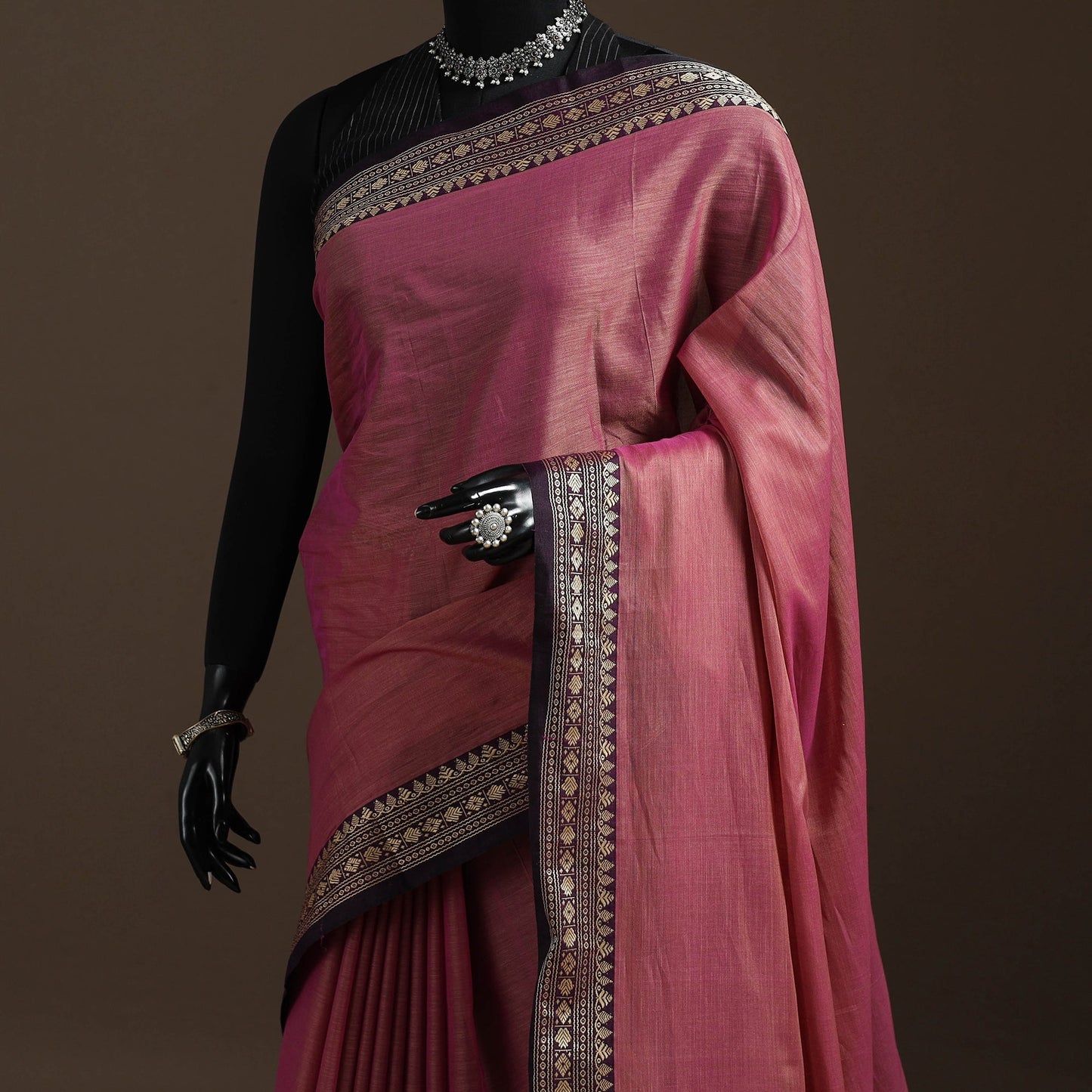 Mercerised cotton dharwad saree with thread border 18