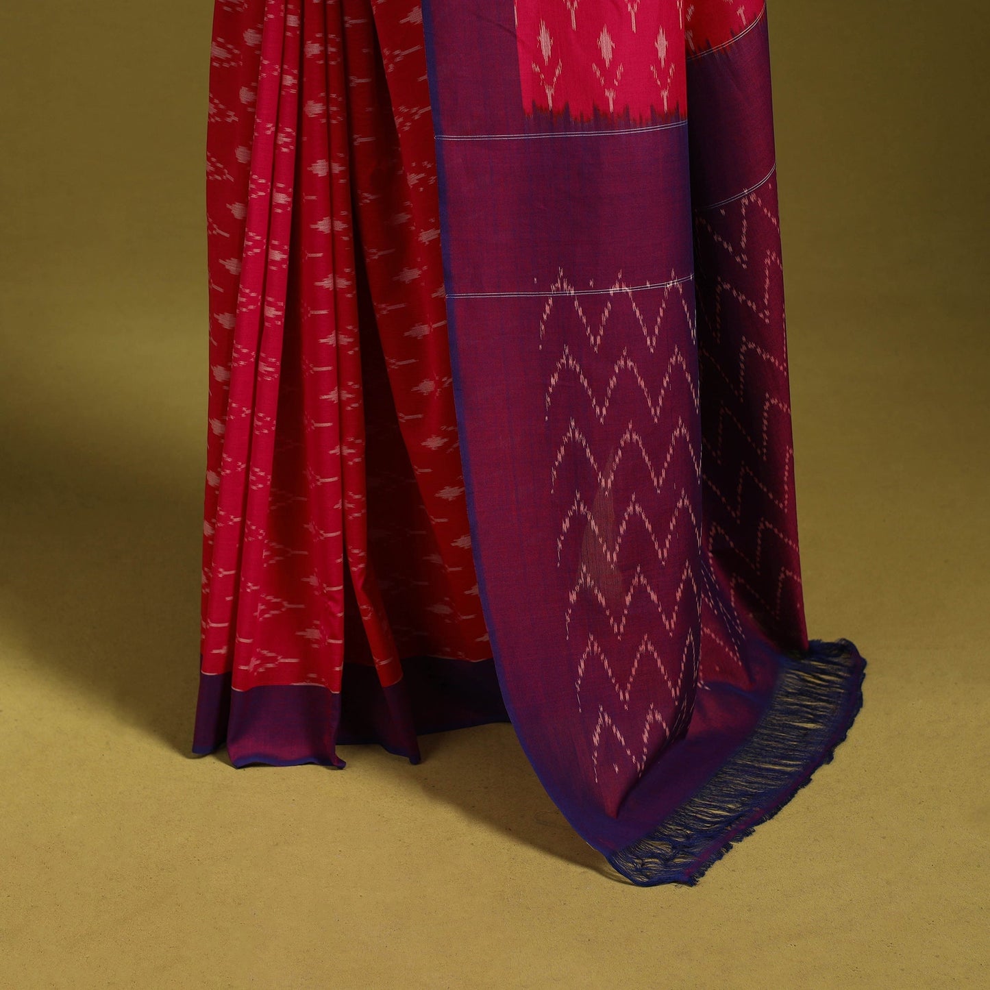 Mercerised cotton handloom pochampally ikat saree 14