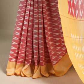 Pink - mercerised cotton handloom pochampally ikat saree 18