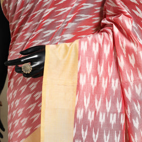 Pink - mercerised cotton handloom pochampally ikat saree 18