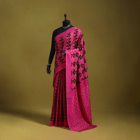 Mercerised cotton handloom pochampally ikat saree 44