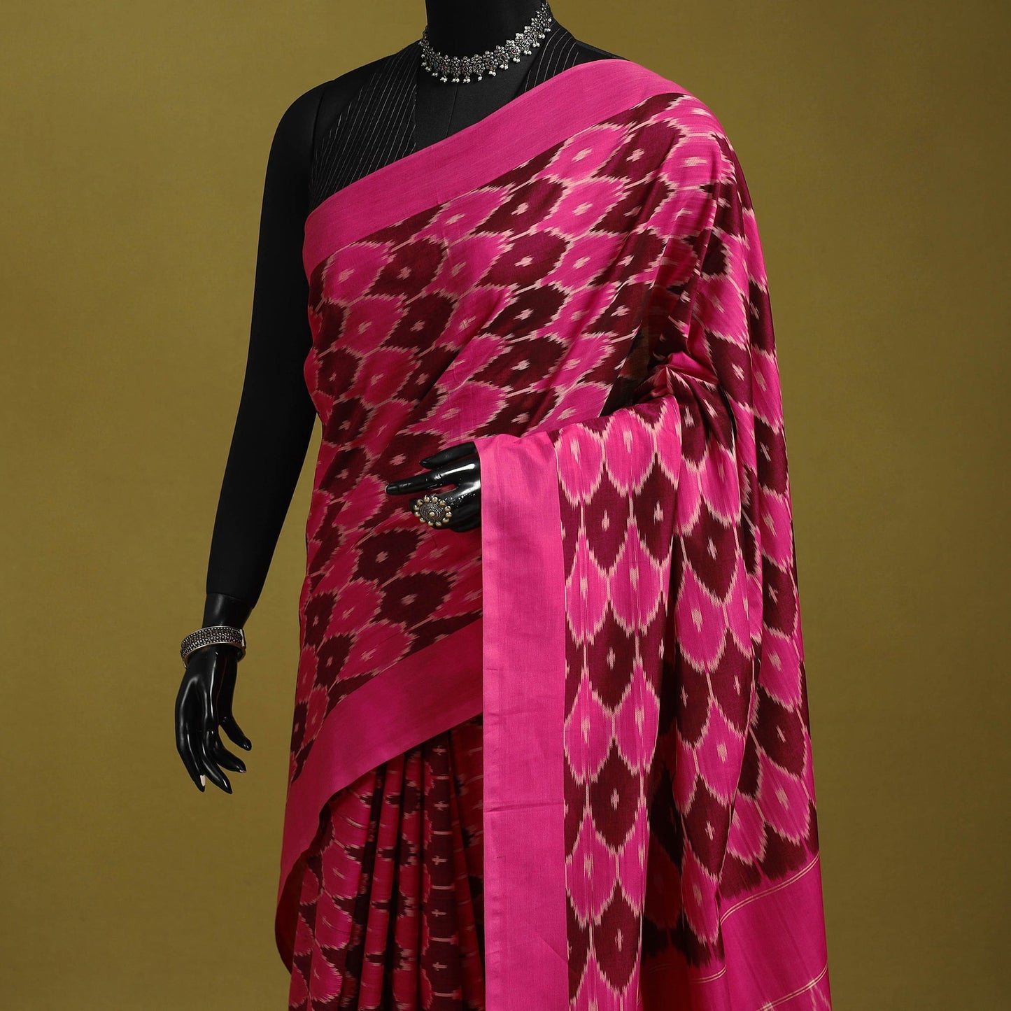 Mercerised cotton handloom pochampally ikat saree 44