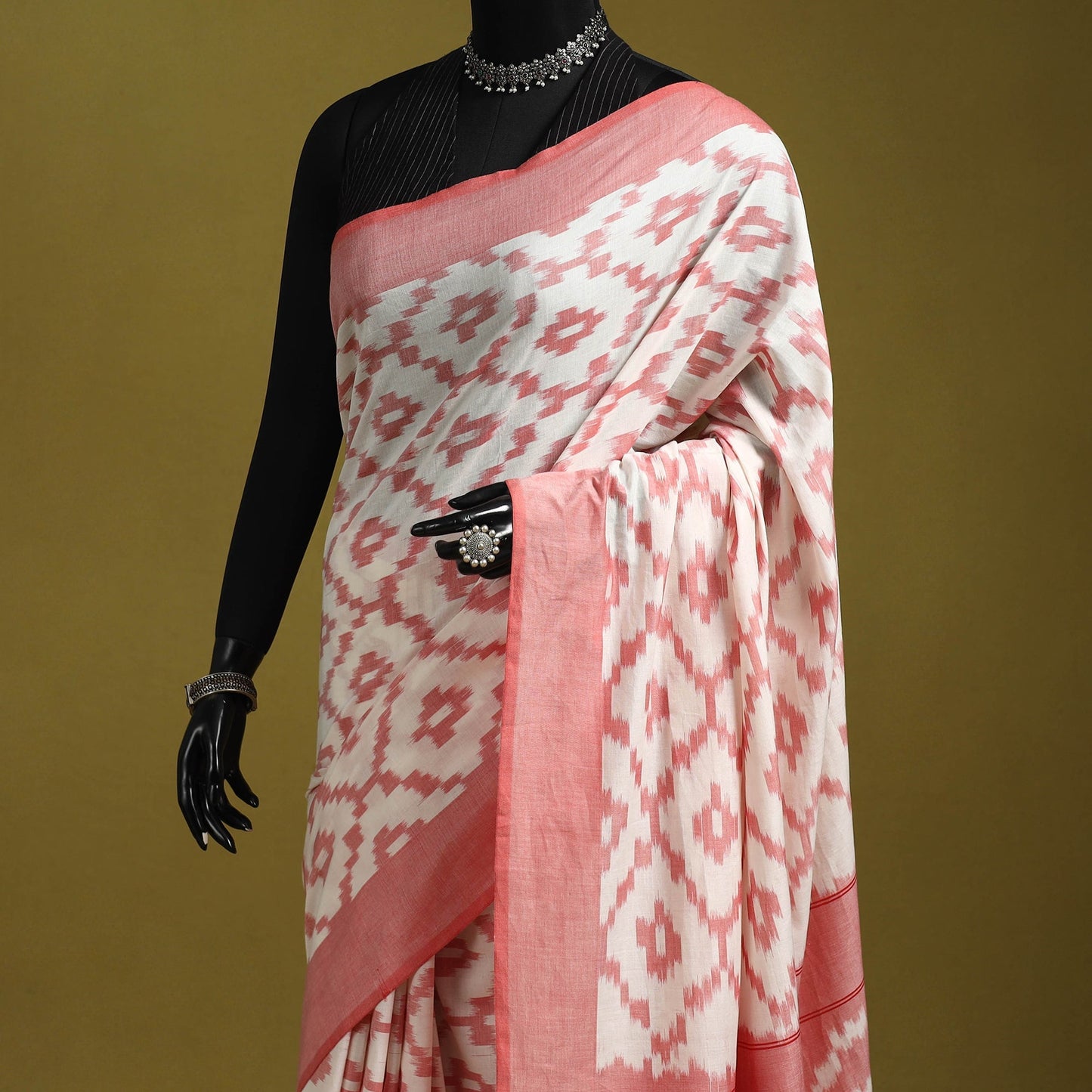 Mercerised cotton handloom pochampally ikat saree 46