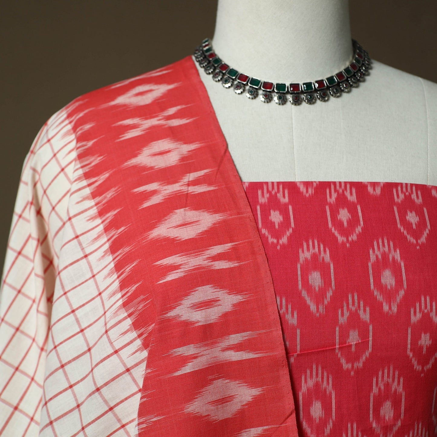 Handloom mercerised cotton pochampally ikat 2pc unstitched