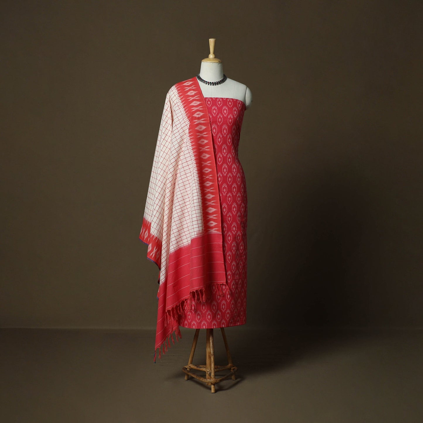 Handloom mercerised cotton pochampally ikat 2pc unstitched