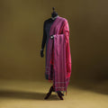 Pink - mercerised cotton pochampally ikat dupatta 02