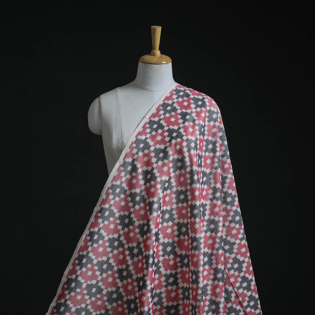 Mercerised cotton pochampally ikat fabric 08 - handcrafted