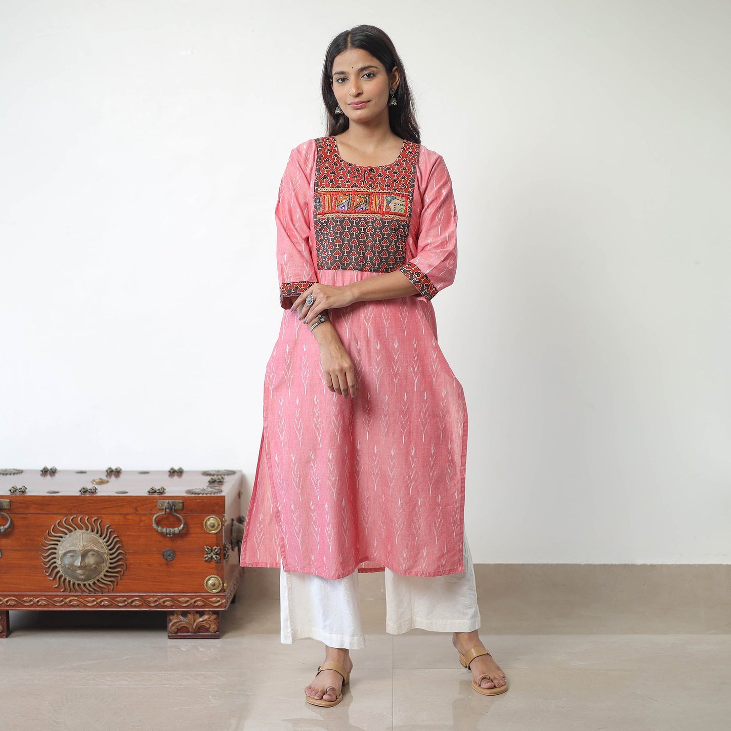 Buy Ikat Cotton Kurta for Women Pochampally Style