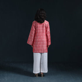 Mercerised cotton short pochampally ikat kurta for women 11