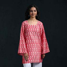 Mercerised cotton short pochampally ikat kurta for women 11