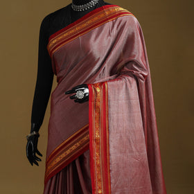 Mercerized cotton ilkal saree with border 11 - handcrafted