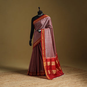 Mercerized cotton ilkal saree with border 11 - handcrafted