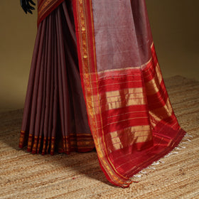 Mercerized cotton ilkal saree with border 11 - handcrafted